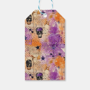 Étiquettes-cadeau Skulls Dots Stars Boho Abstrait Motif Halloween
