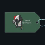 Étiquettes-cadeau Skunk Christmas Skunks Winter Animaux Adultes Tiss<br><div class="desc">La peau pour Noël avec des lumières de fées. Animaux amusants avec des cadeaux et de la neige aux vacances. Aussi drôle pour Noël en juillet. Les teinturiers sont des animaux doux et parfaits pour Noël.</div>