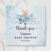 Étiquettes Cadeau Sky Adventure Cute Teddy Bear Pilote Merci (Devant)