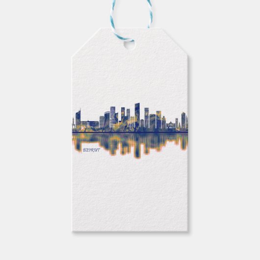 Étiquettes-cadeau Skyline de Beyrouth (Devant)