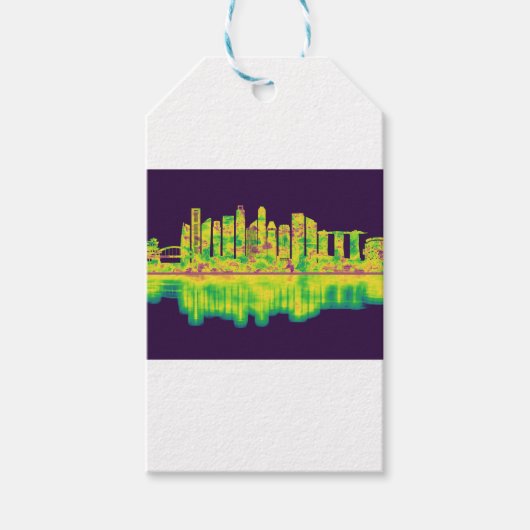 Étiquettes-cadeau Skyline de Singapour (Devant)
