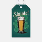 Étiquettes-cadeau Slàinte ! Saint Patrick's Day Pint of Beer on Gree (Devant)