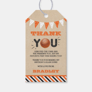 Étiquettes-cadeau Slam Dunking The Big One Basketball Anniversaire