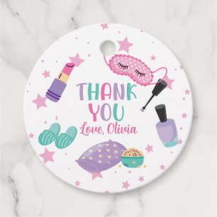 Étiquettes Cadeau Sleepover soirée rose violet entre