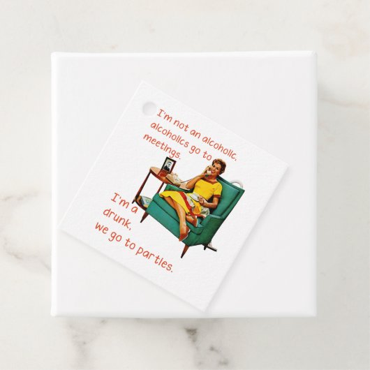 Étiquettes Cadeau SlipperyJoe socialiser la fête de la boisson vinta (En situation)