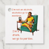 Étiquettes Cadeau SlipperyJoe socialiser la fête de la boisson vinta (Devant)