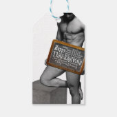 Étiquettes-cadeau SlipperyJoe's Thanksgiving man hot six pack abs un (Devant)