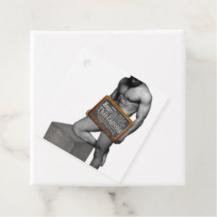 Étiquettes Cadeau SlipperyJoe's Thanksgiving man hot six pack abs un