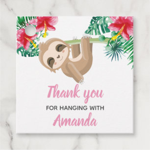Étiquettes Cadeau Sloth Girl Anniversaire