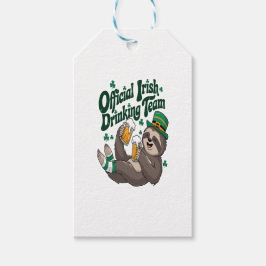 Étiquettes-cadeau Sloth Irish Drinking St Patrick's Day (Devant)