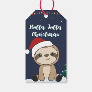 Étiquettes-cadeau Sloth Noël Neige hiver Animaux Sloths Cadeau Ta