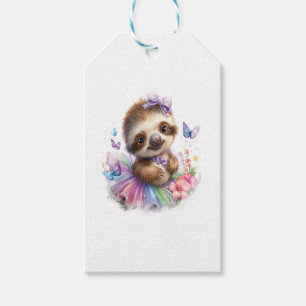 Étiquettes-cadeau Sloth Shirt Safari Rainbow Summer