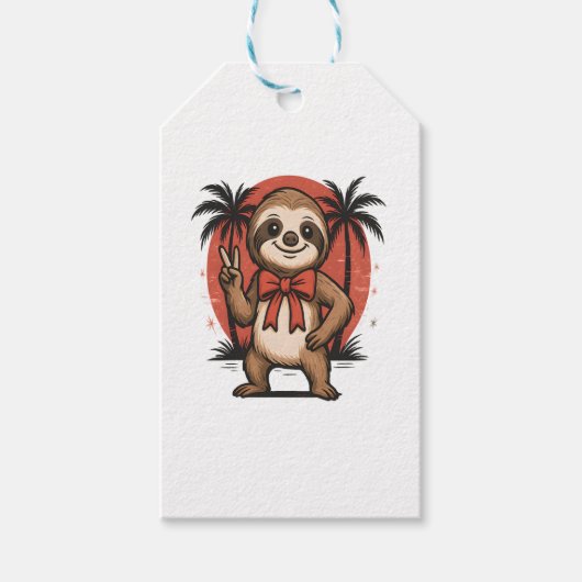 Étiquettes-cadeau Sloth Summer Beach Rocking (Devant)