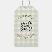 Étiquettes-cadeau Small Vegan Home Bakery Made with love Pattern (Dos)