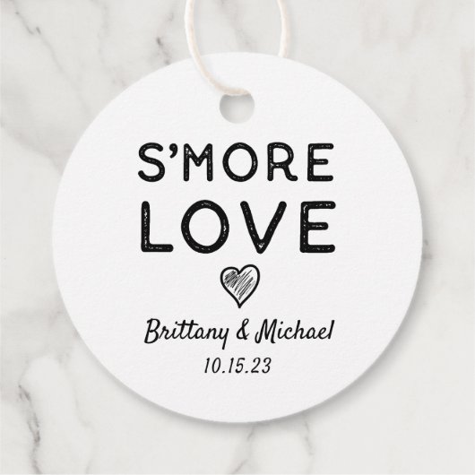 Étiquettes Cadeau S'more Love Heart Kraft Rustic Mariage (Dos)