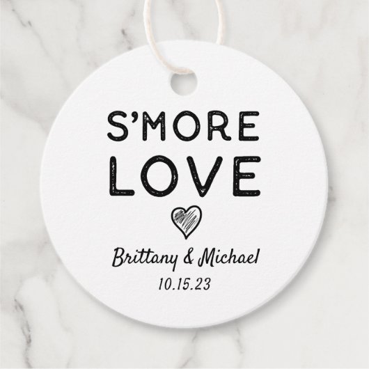 Étiquettes Cadeau S'more Love Heart Kraft Rustic Mariage (Devant)