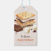 Étiquettes-cadeau S'mores fête d'anniversaire (Devant)