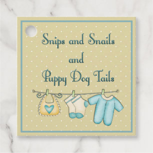 Étiquettes Cadeau Snips Escargots et Chien Chien Tails Baby Clothes 