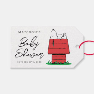 Étiquettes-cadeau Snoopy et le Baby shower de la maison des chiens