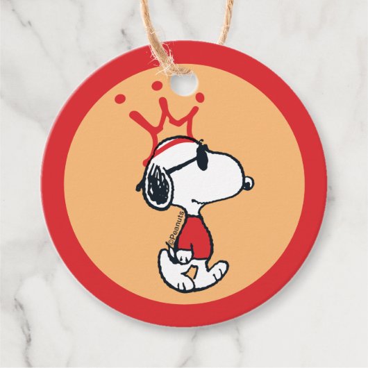Étiquettes Cadeau Snoopy - Joe Cool Crown (Devant)