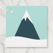 Étiquettes Cadeau Snow Mountain Scandinavian Winter Minimum Blue (Devant)