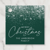 Étiquettes Cadeau Snowdrift Green Joyeux Noël (Devant)