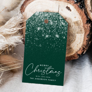 Étiquettes-cadeau Snowdrift Green Joyeux Noël
