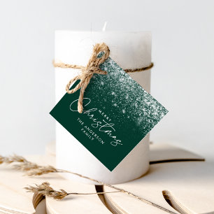 Étiquettes Cadeau Snowdrift Green Joyeux Noël