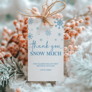 Étiquettes-cadeau Snowflake 1er anniversaire Merci d'hiver