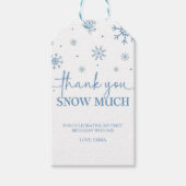 Étiquettes-cadeau Snowflake 1er anniversaire Merci d'hiver (Devant)