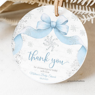Étiquettes Cadeau Snowflake Bow baby shower