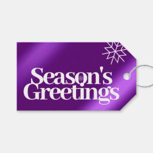 Étiquettes-cadeau Snowflake minimaliste Joyeuses Fêtes à huile viole