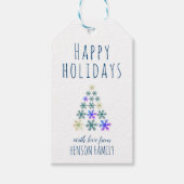 Étiquettes-cadeau Snowflakes, arbre de Noël festif (Devant)