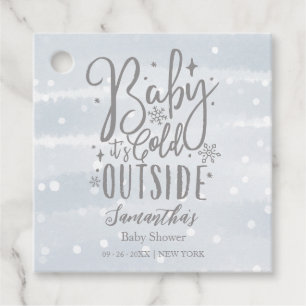 Étiquettes Cadeau Snowflakes Baby It's Cold Outside Baby shower