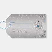 Étiquettes-cadeau Snowflakes en argent Crystals Mariage perles en ar (Dos Horizontal)