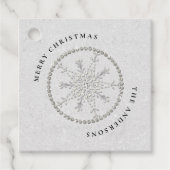 Étiquettes Cadeau Snowflakes Sparkings Parties scintillant Blanc Noë (Devant)