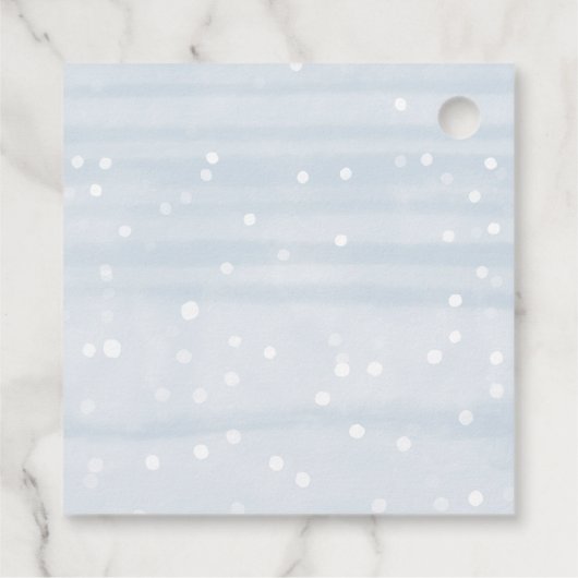 Étiquettes Cadeau Snowflakes Winter Boy Baby shower Merci (Dos)