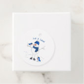 Étiquettes Cadeau Snowman à longue jambe (En situation)