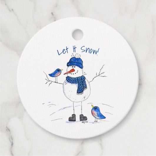 Étiquettes Cadeau Snowman à longue jambe (Devant)