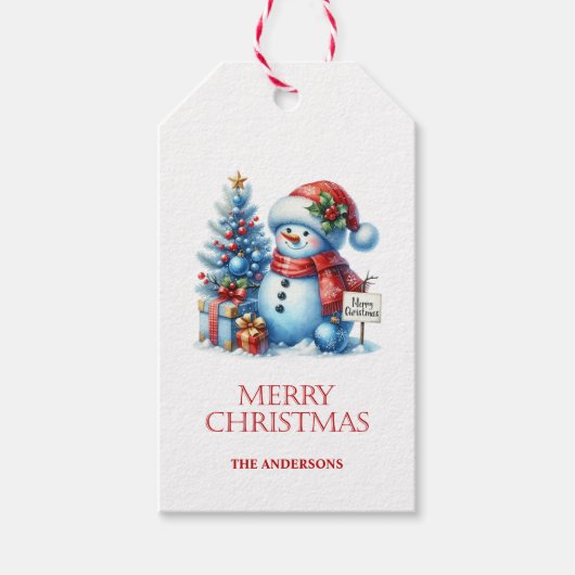 Étiquettes-cadeau Snowman Christmas Gift Tags (Devant)