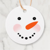 Étiquettes Cadeau Snowman Face mignon Noël festif (Devant)