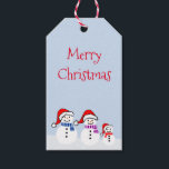 Étiquettes-cadeau Snowman Family Christmas Tags<br><div class="desc">Ces étiquettes-cadeaux montrent une adorable famille de bonhomme de neige avec Papa,  Maman et Enfant. Chaque bonhomme de neige souriant porte un chapeau de Père Noël rouge et une écharpe chaude et colorée. Parfait pour tous vos cadeaux de vacances.</div>