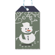 Snowman Happy Holiday Tags cadeaux
