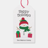 Étiquettes-cadeau Snowman personnalisé (Dos)