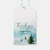 Étiquettes-cadeau Snowy Icy Frosty Bleu teintes Hiver Matin Mariage (Dos)