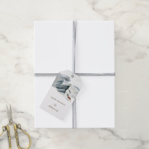 Étiquettes-cadeau Snowy Mountains Woodland Holiday Favoriser Tags