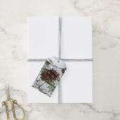Étiquettes-cadeau Snowy Pine Cone I (Avec de la ficelle)