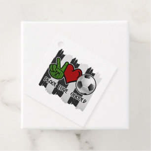 Étiquettes Cadeau Soccer paix et amour