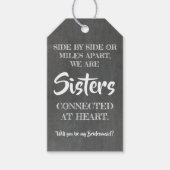 Étiquettes-cadeau Soeurs au coeur - Proposition d'une bonne demoisel (Devant)