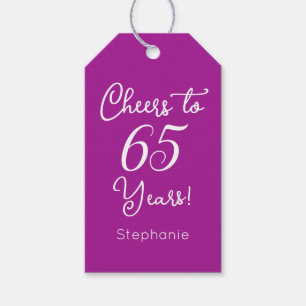 Étiquettes-cadeau Soeurs rose foncé à 65 ans Anniversaire Favor